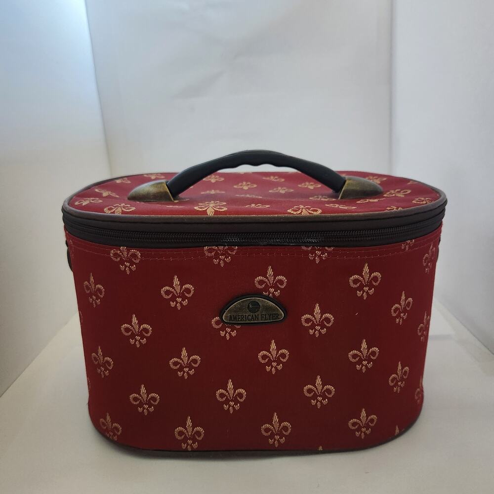 American Flyer Fleur de lies cosmetic case